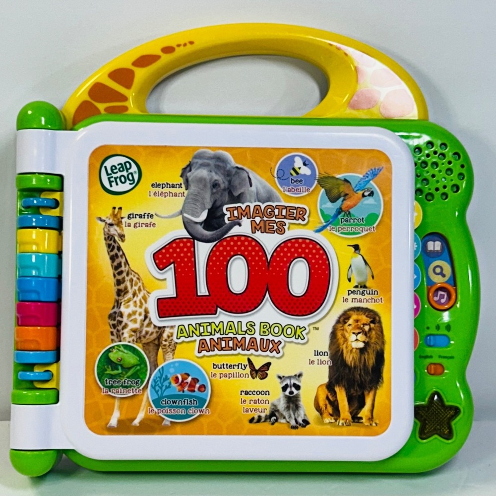 LeapFrog 100 Animals Book Bilingual English French Interactive Toy Learning RARE